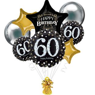 Sparkling Celebration 60th Birthday Foil Balloon Bouquet
